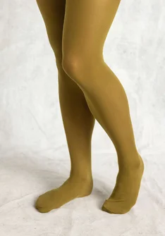 Enfärgade strumpbyxor i återvunnen polyamid - mörk oliv