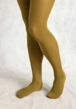 Enfärgade strumpbyxor i återvunnen polyamid - mörk oliv