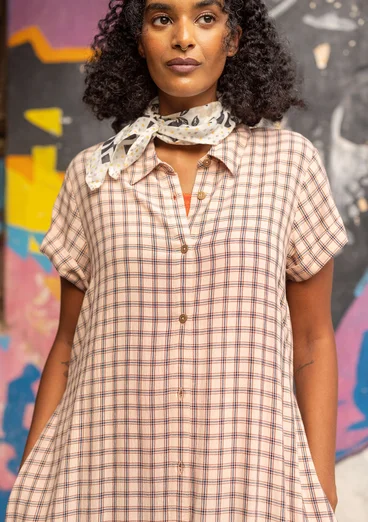 Vävd klänning "Juliette" i viskos - ljus persika