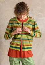 Kofta "Esme" i ekologisk/återvunnen bomull - grönpeppar/randig