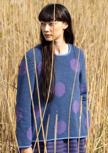 Tröja "Windy" i lammullsmix - mörk indigo