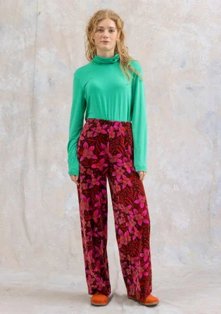 Velourbyxa "Cornus" i ekologisk bomull/återvunnen polyester - rödbeta