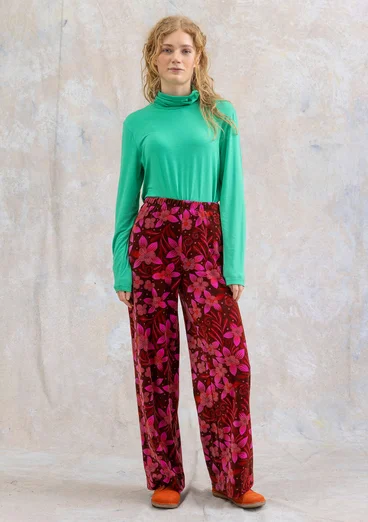 Velourbyxa "Cornus" i ekologisk bomull/återvunnen polyester - rödbeta