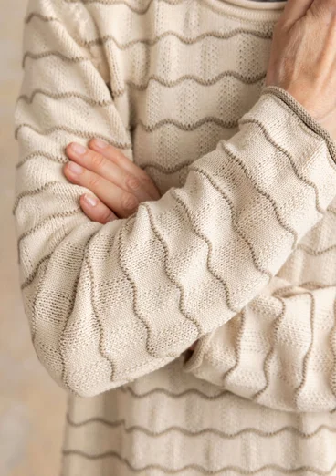 Bästiströja ”Celia” i återvunnen bomull - ofärgad/mörk natur