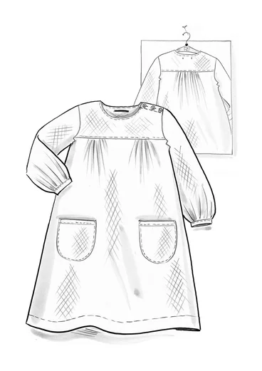 Vävd klänning "Benedita" i ekologisk bomull - aubergine