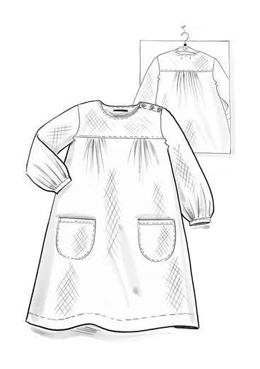 Vävd klänning "Benedita" i ekologisk bomull - aubergine