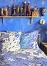 Blommigt kuddfodral "Drömmar" i ekologisk bomull (mörk lavendel En storlek)