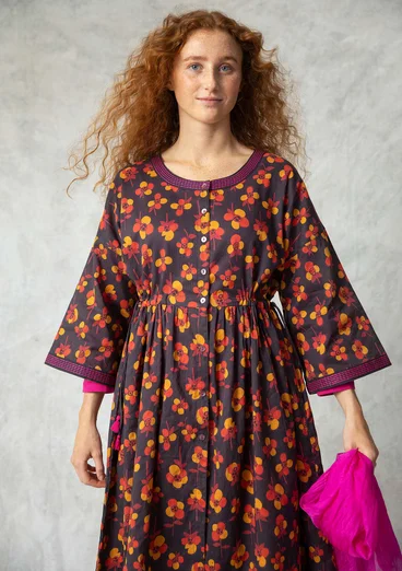 Vävd klänning "Andes" i ekologisk bomull - mullbär