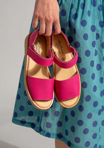 Sandal i läder - hibiskus