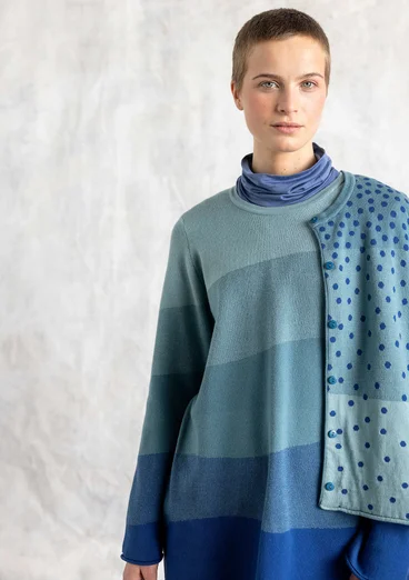 Stickad tunika "Siv" i återvunnen /ekologisk bomull - veronagrön