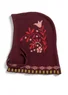 Stickad balaklava "Tulipan" i lammullsmix/ekologisk bomull (aubergine En storlek)