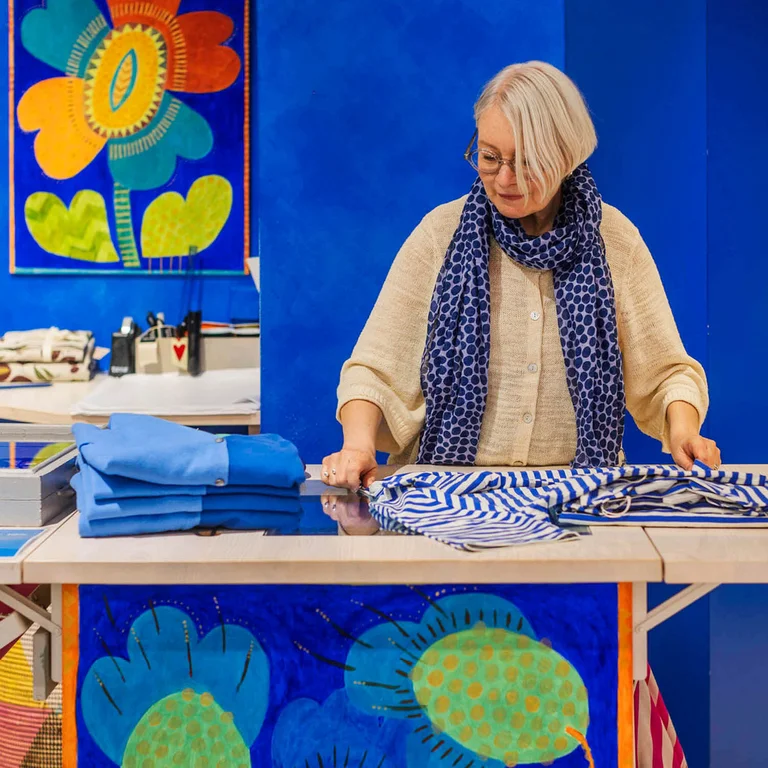 Inside Gudrun Sjödén’s store on Stora Nygatan in Stockholm.