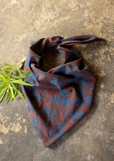 Blommig scarf "Bloom" i ekologisk bomull - purpur