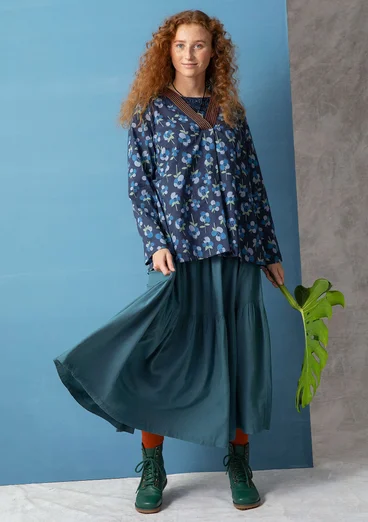 Blus "Andes" i ekologisk bomull - mörk indigo