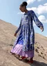 Vävd klänning "Moonlight" i viskos/lin (lupin XXL)