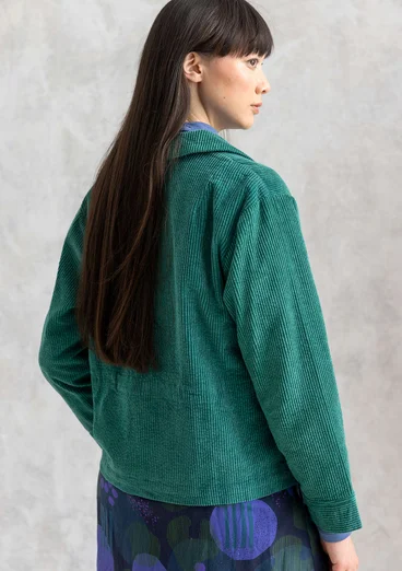 Manchesterjacka "Rime" i ekologisk bomull - ljus buteljgrön