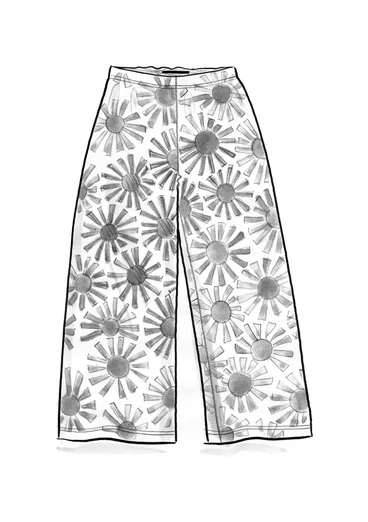 Mönstrade trikåbyxor "Taiyoko" i lyocell/elastan - gullregn