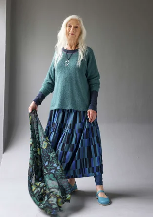 Tröja i alpackamix - påfågelgrön