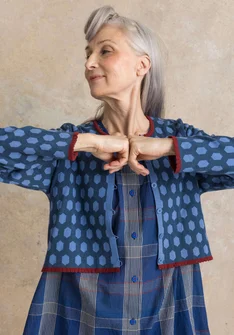 Kofta ”Vendela” i ekologisk/återvunnen bomull - stillahavsblå