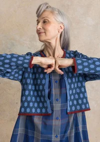 Kofta ”Vendela” i ekologisk/återvunnen bomull - stillahavsblå