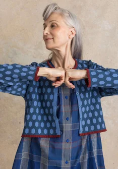 Kofta ”Vendela” i ekologisk/återvunnen bomull - stillahavsblå