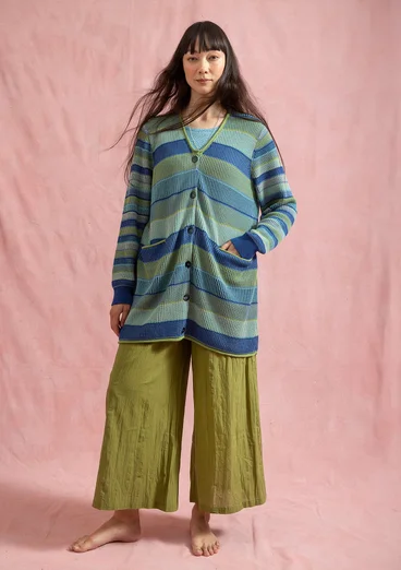 Långkofta "Andromeda" i ekologisk/återvunnen bomull - ljus indigo