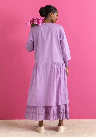 Vävd klänning ”Tindra” i ekologisk bomull - månskenslila