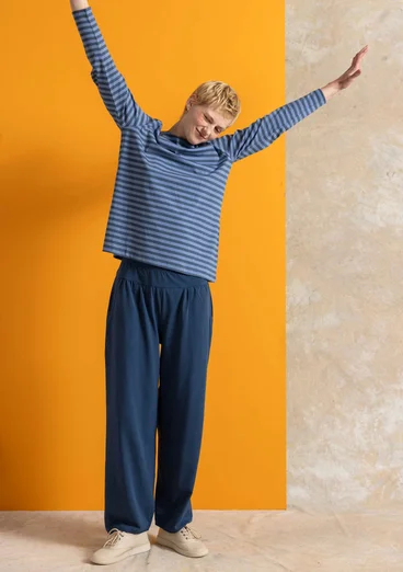 Basrandstop i ekologisk bomull - stillahavsblå/gammelblå