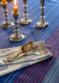 Duk "Alaska Sky" i ekologisk bomull - midnattsblå