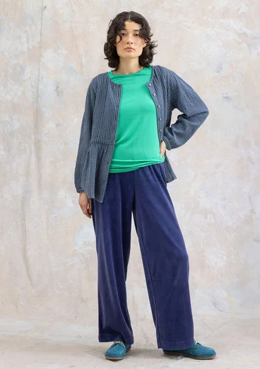 Velourbyxa "Cornus" i ekologisk bomull/återvunnen polyester - viol