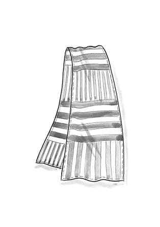 Randig färgglad sjal "Cherai" i ekologisk bomull - havsblå