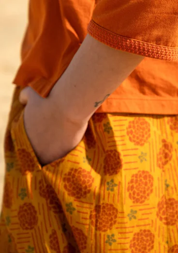 Vävd kjol "Gjusta" i ekologisk bomull - senap