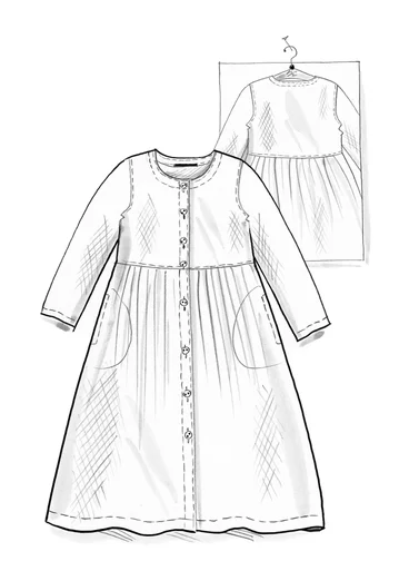 Vävd klänning ”Vendela” i ekologisk bomull - natthimmel