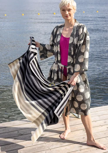 Duschhandduk "Sunset" i ekologisk bomull - svart