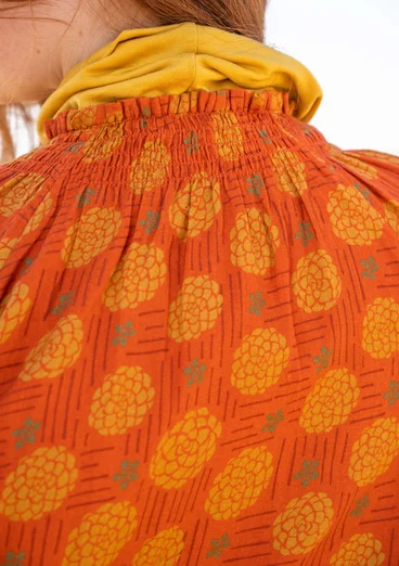 Vävd klänning "Gjusta" i ekologisk bomull - henna