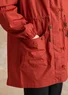 Vävd parkas ”Vendela” i ekologisk bomull (krappröd M)