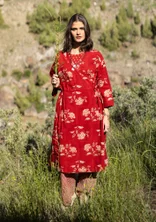 Vävd kl änning ”Rose hip” i ekologisk bomull - agatröd