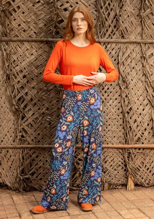 Trikåbyxa "Harriet" i lyocell/elastan - midnattsblå