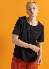 Trikåtop ”Theia” i ekologisk bomull/elastan - svart
