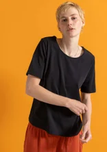 Trikåtop ”Theia” i ekologisk bomull/elastan - svart