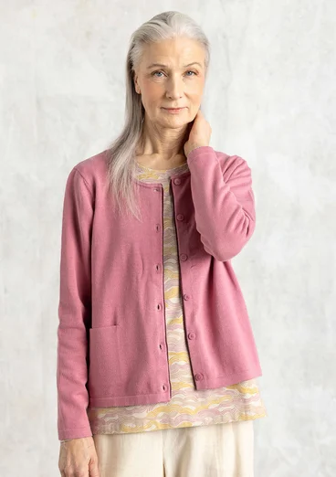 Kofta i ekologisk/återvunnen bomull - mineralrosa