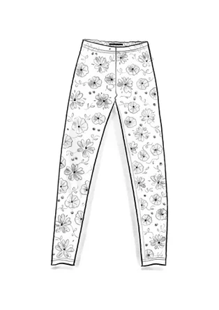 Mönstrade leggings "Cress" i lyocell/elastan - mörk indigo