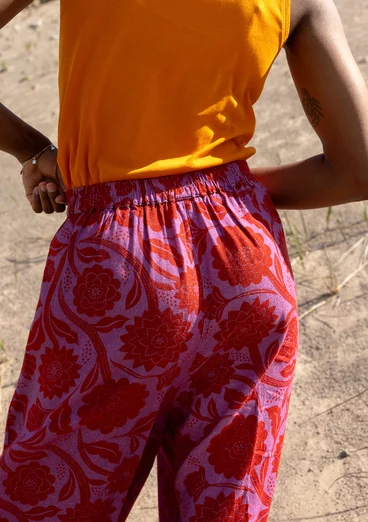 Vävd byxa "Moonlight" i viskos/lin - klarröd