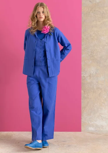 Vävd jacka ”Esme” i bomull/lin - lupin