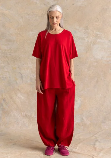 Trikåtunika ”Himla” i ekologisk bomull - amaryllis