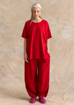 Trikåtunika ”Himla” i ekologisk bomull - amaryllis