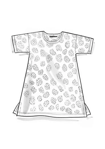 Trikåtunika ”Himla” i ekologisk bomull - indigofera/mönstrad