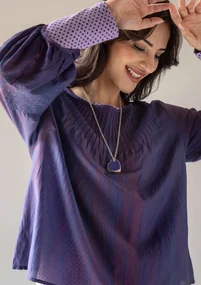 Berlock "Blue heart" i halvädelsten/silver - kleinblå