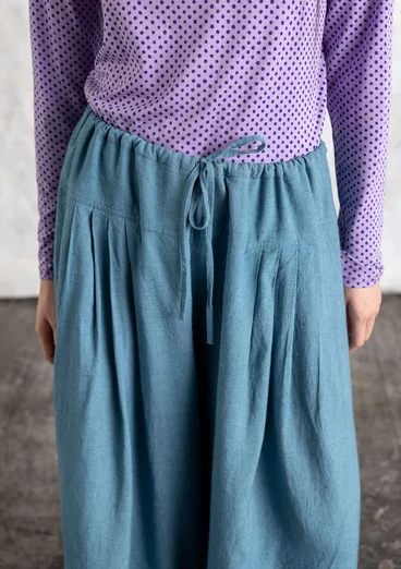 Vävd byxa "Rut" i viskos/lin - veronagrön