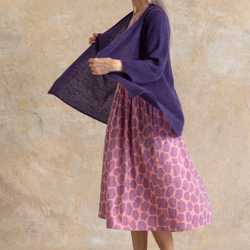 Omlottkofta i alpackamix - natthimmel/melange